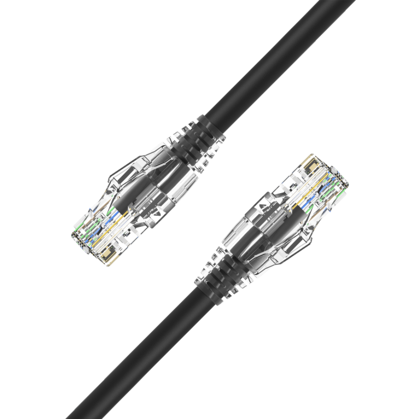 Fast-tracing CAT6A Ethernet patch cable with glass fibre identification
