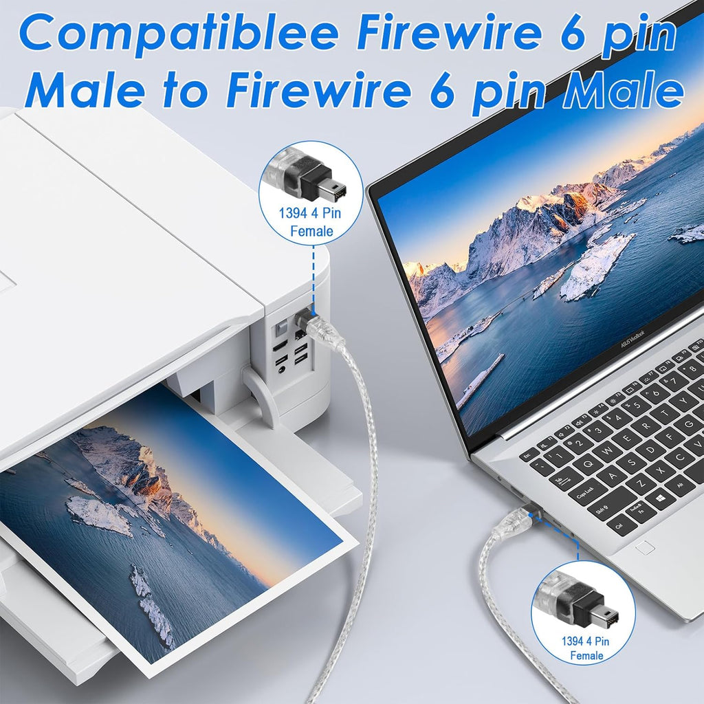 FireWire 400 4-Pin to 4-Pin Cable | IEEE 1394 DV Camcorder & iLink Data ...