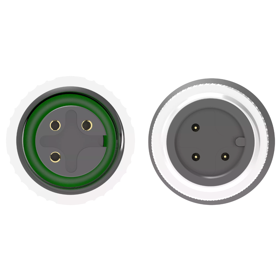 Green M12 A-code 3-pole industrial automation cable assembly