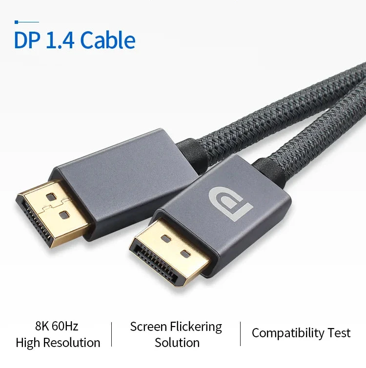 8K DisplayPort 1.4 Cable (2M) | 8K 60Hz, 4K 144Hz, Ultra High-Speed DP for PC & Gaming Monitors