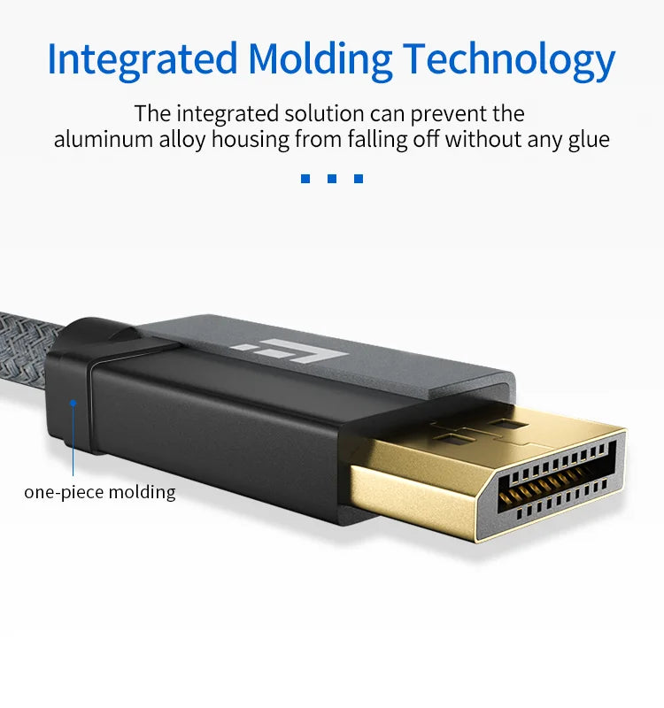 8K DisplayPort 1.4 Cable (2M) | 8K 60Hz, 4K 144Hz, Ultra High-Speed DP for PC & Gaming Monitors