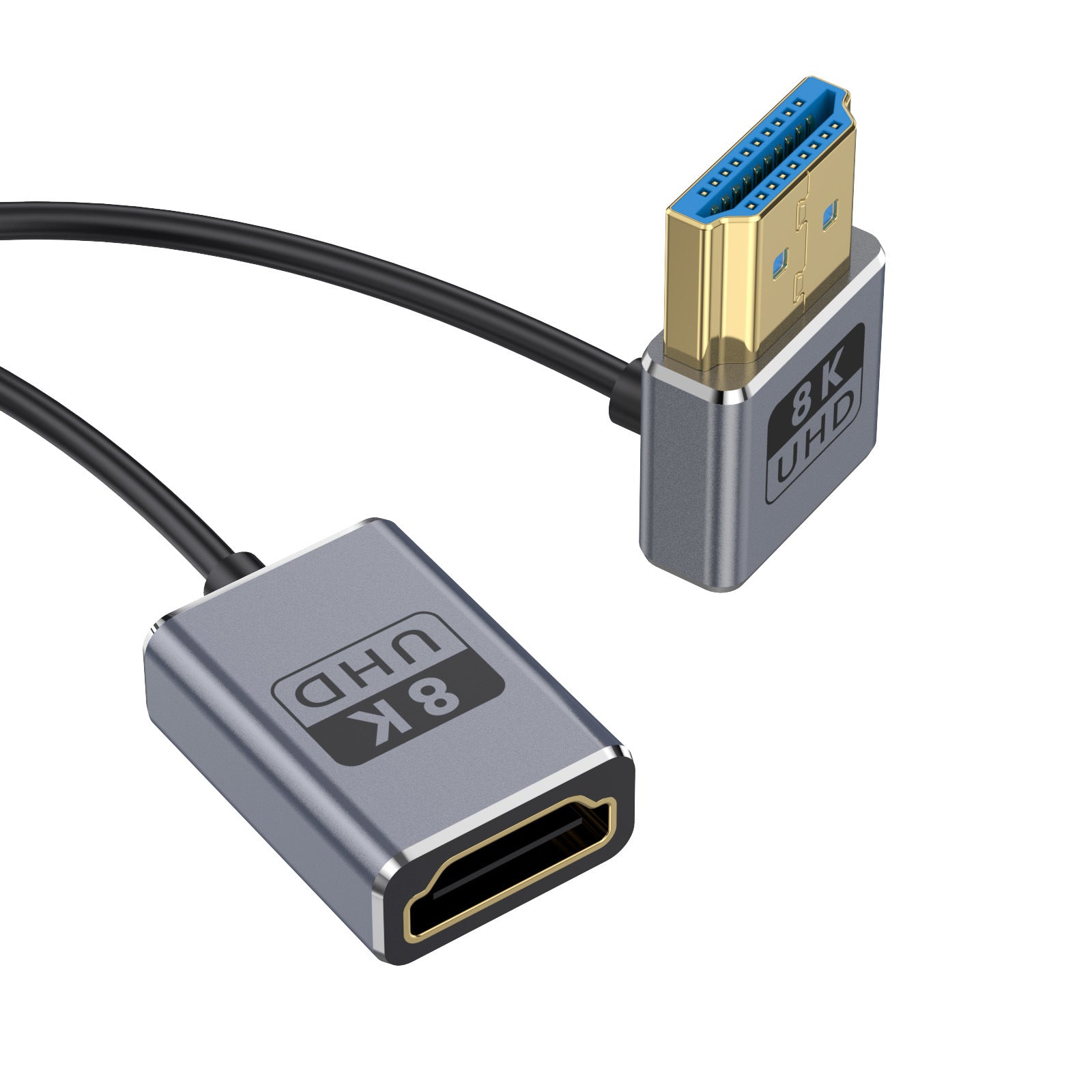 Slim HDMI up angle male to female extension cable