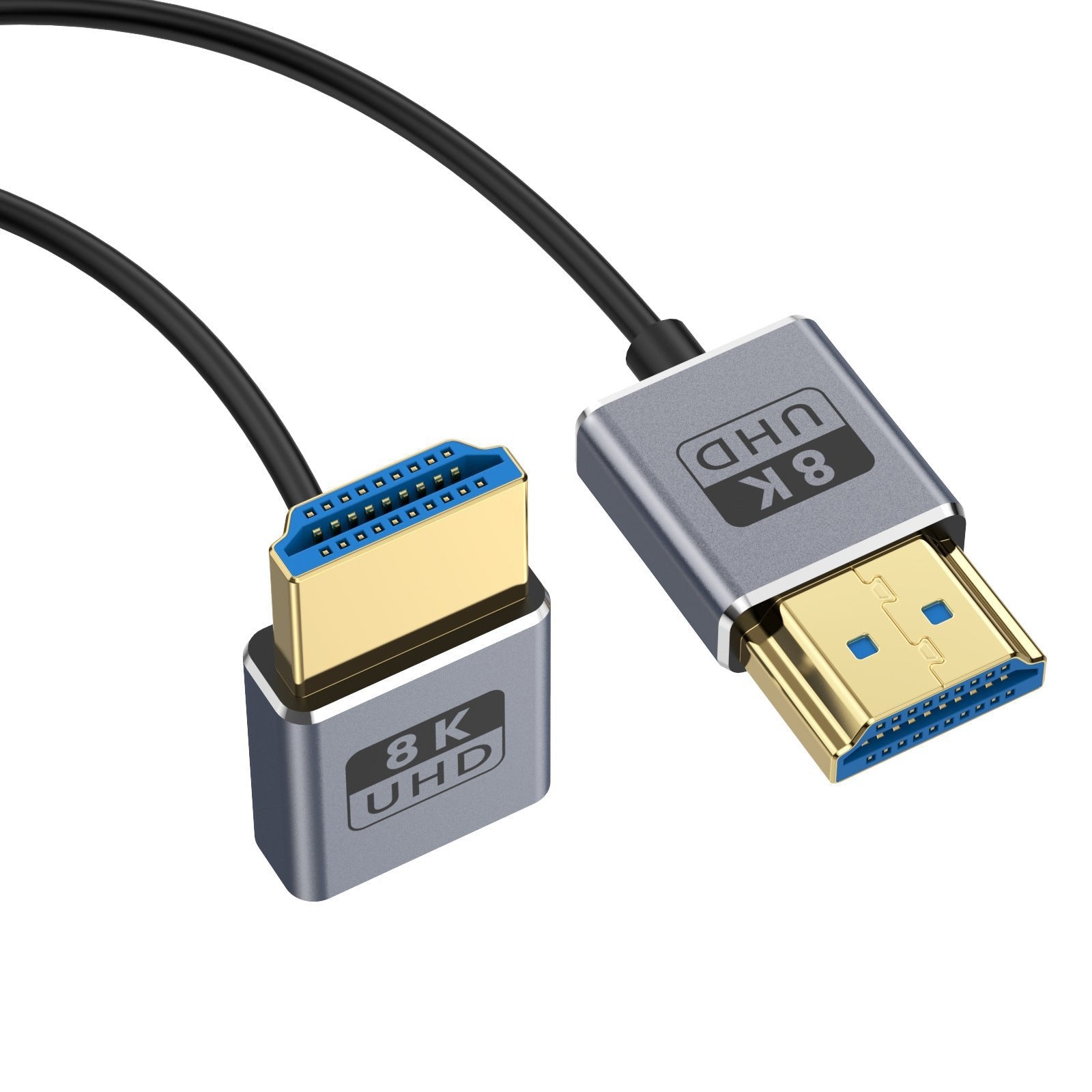 Ultra Thin HDMI 2.1 Coaxial Cable, High Speed 48Gbps 8K@60Hz Male to Male Flexible Cord | Down Angle