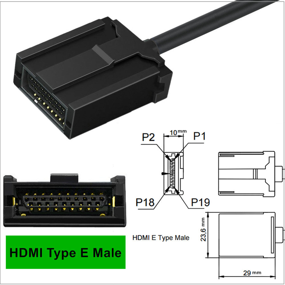 In car HDMI Type E to HDMI A lead