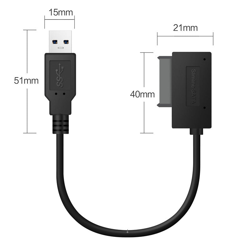 Slimline Sata 13Pin to USB 3.0 Adapter Converter Cable