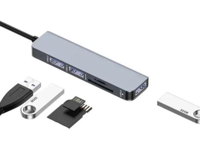 4 Port Hub Docking Station Multi-function Hub USB AM/CM TO USB3.0*4+CF USB