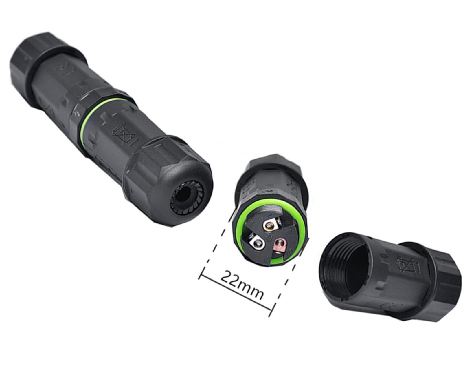 M16 3 pin waterproof cable connector for outdoor wiring