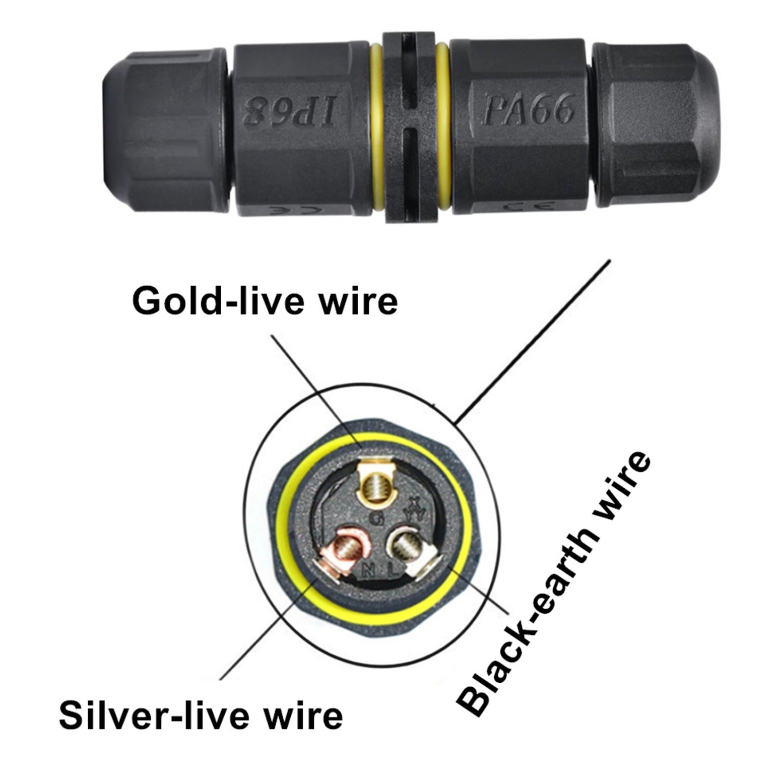 IP68 waterproof cable coupler for garden and LED lighting