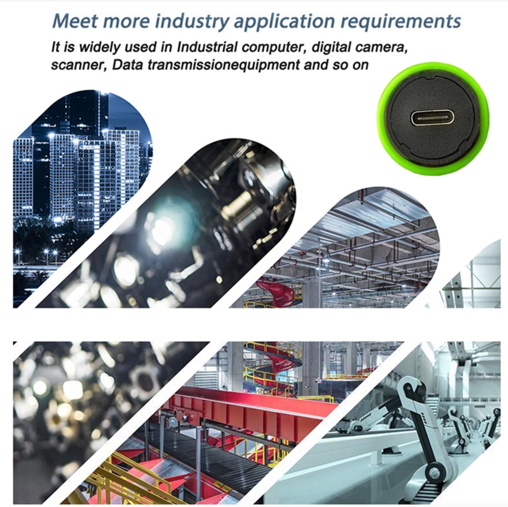 IP68 USB-C female connector M20 waterproof Type-C male to female cable for outdoor mechanical equipment
