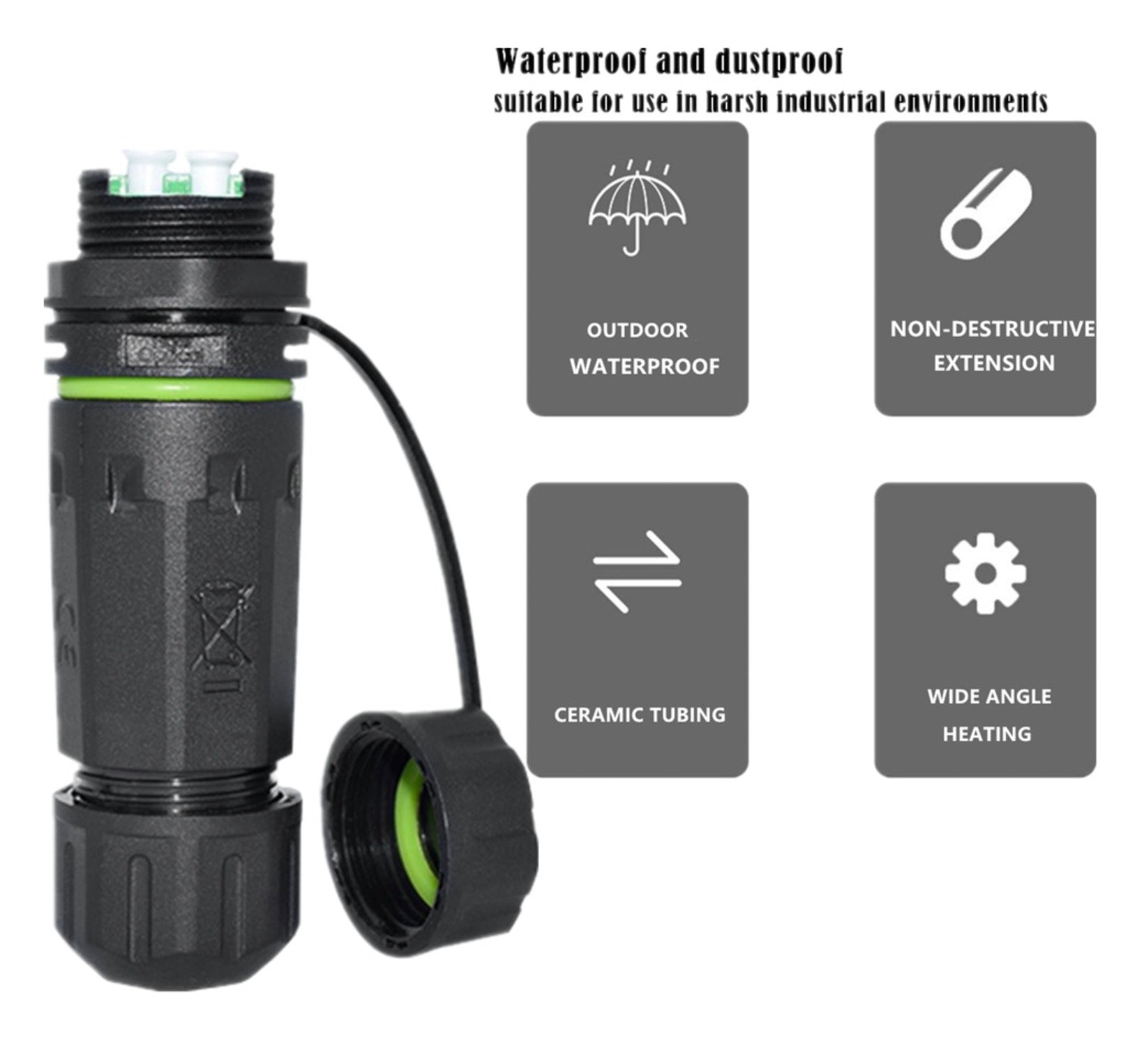 Outdoor fibre optic SC to SC waterproof connector extender