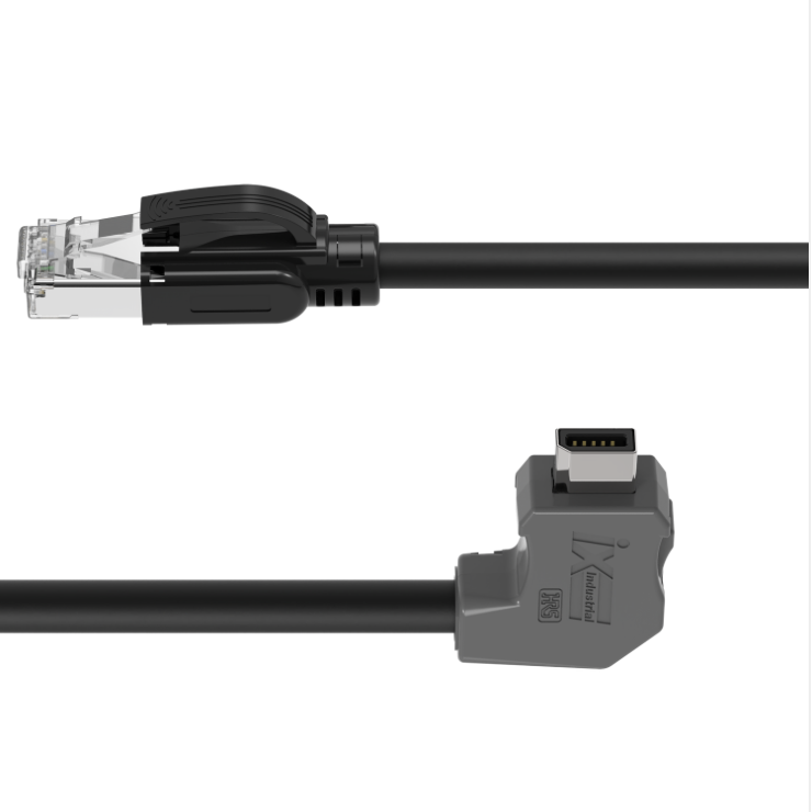 IX A-key downward-angled connector for compact installations