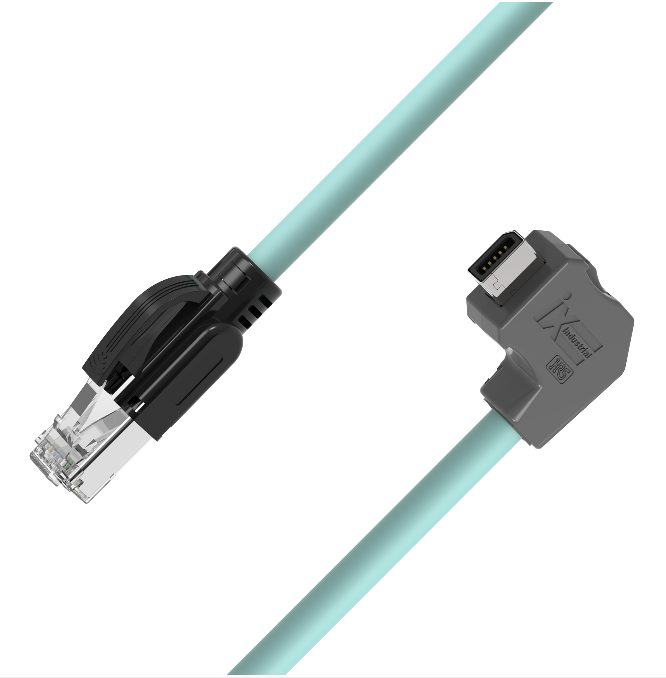 Micro Rj45 Ix Connector IX A-Key to RJ45 Male CAT6A Industrial Ethernet Cable | TPE