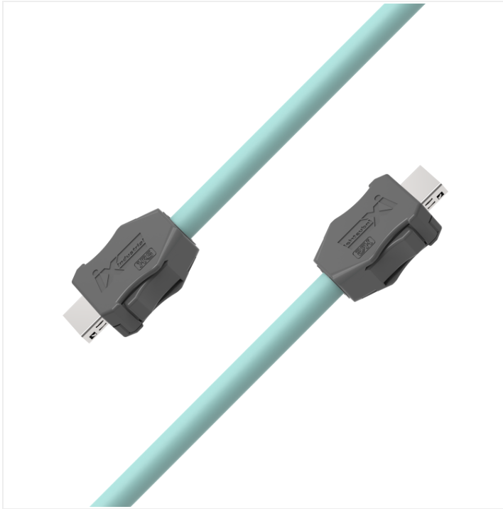IX industrial CAT6A Ethernet cable with IX B Key straight connectors