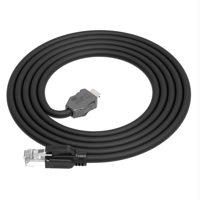 Industrial CAT6A IX B-Key to RJ45 male Ethernet cable assembly