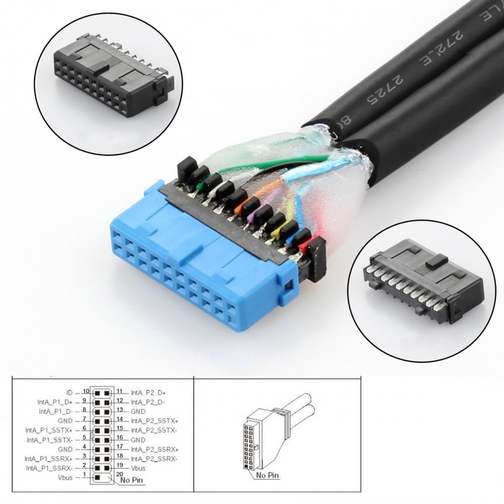 Internal USB 3.0 4-Port Female Panel Mount Cable to 20-Pin Motherboard Header with PCI Bracket