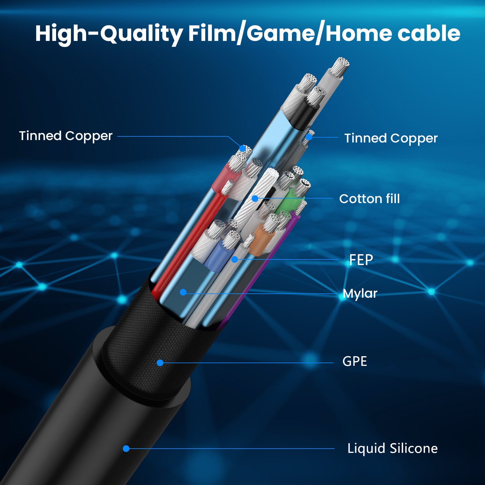 Left angled DisplayPort male to male cable