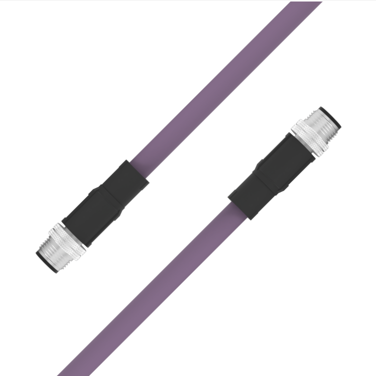 M12 B-coded male to male 4-pin sensor cable PUR jacket