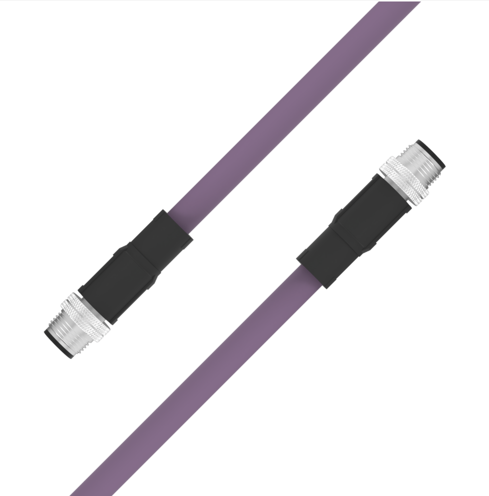 M12 B-coded male to male 5-pin sensor cable PUR jacket