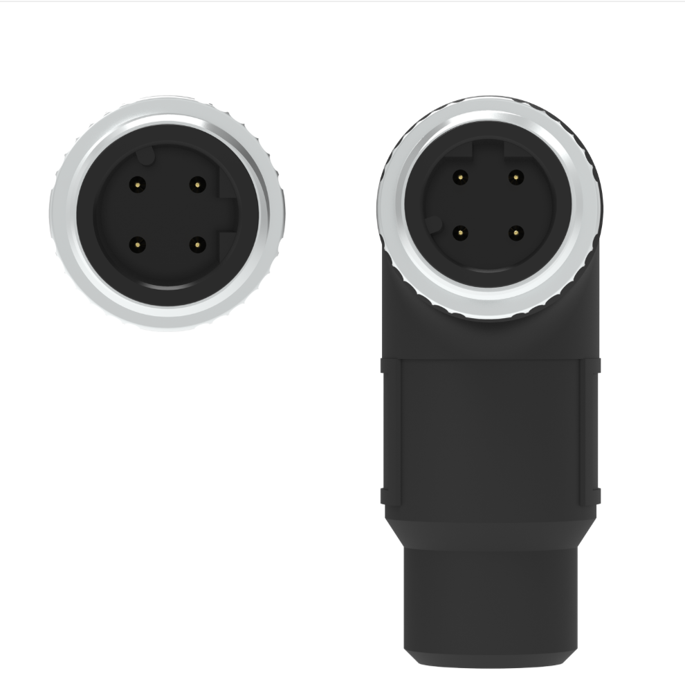 M12 D-coded male right-angle Ethernet cable IP67