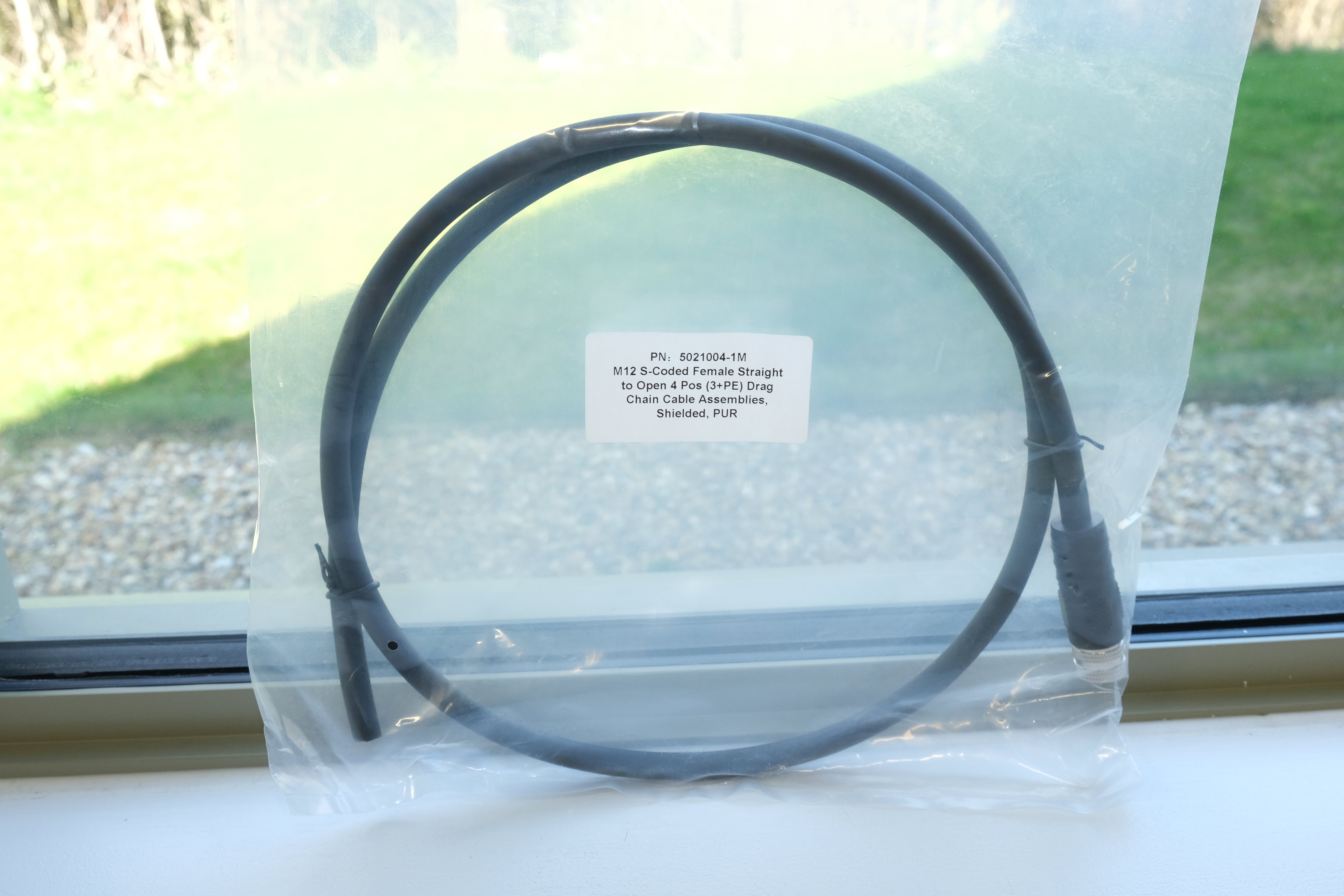 M12 S code female connector straight shielded cable