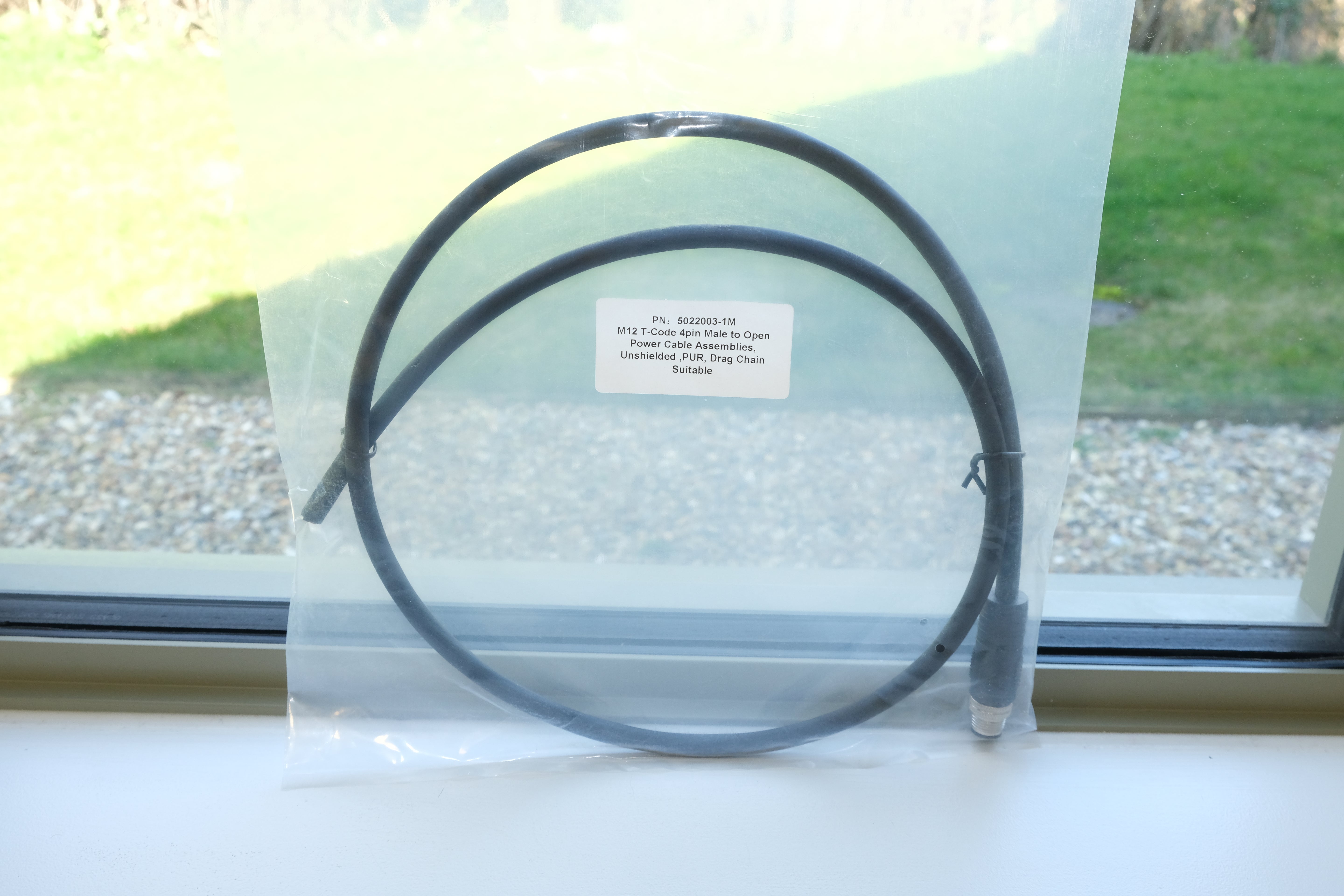 M12 T coded industrial automation power lead