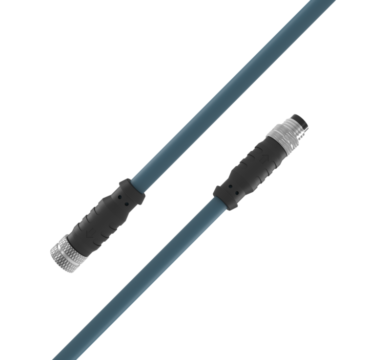 M8 male to female 4-pole sensor cable with PUR jacket