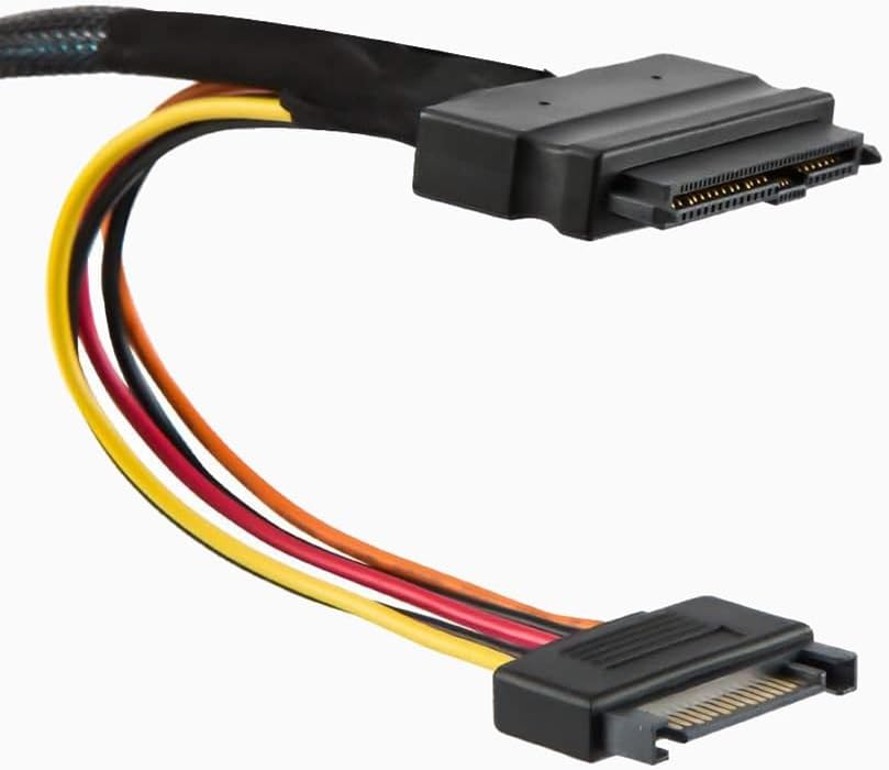 Dual U.2 SFF-8639 drive cable with 15-pin SATA power leads