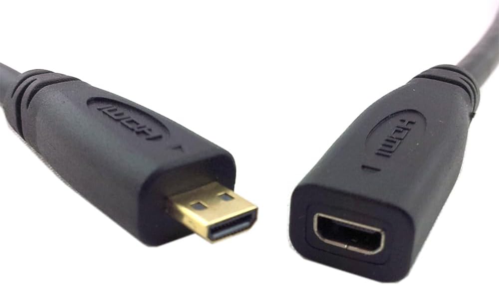 Micro HDMI 1.4 extension cable for cameras and tablets