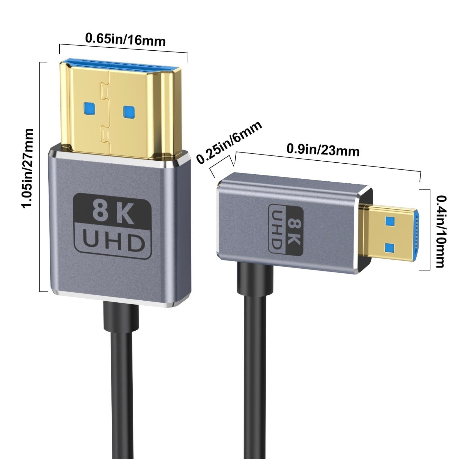 8K Micro HDMI to HDMI ultra high speed cable