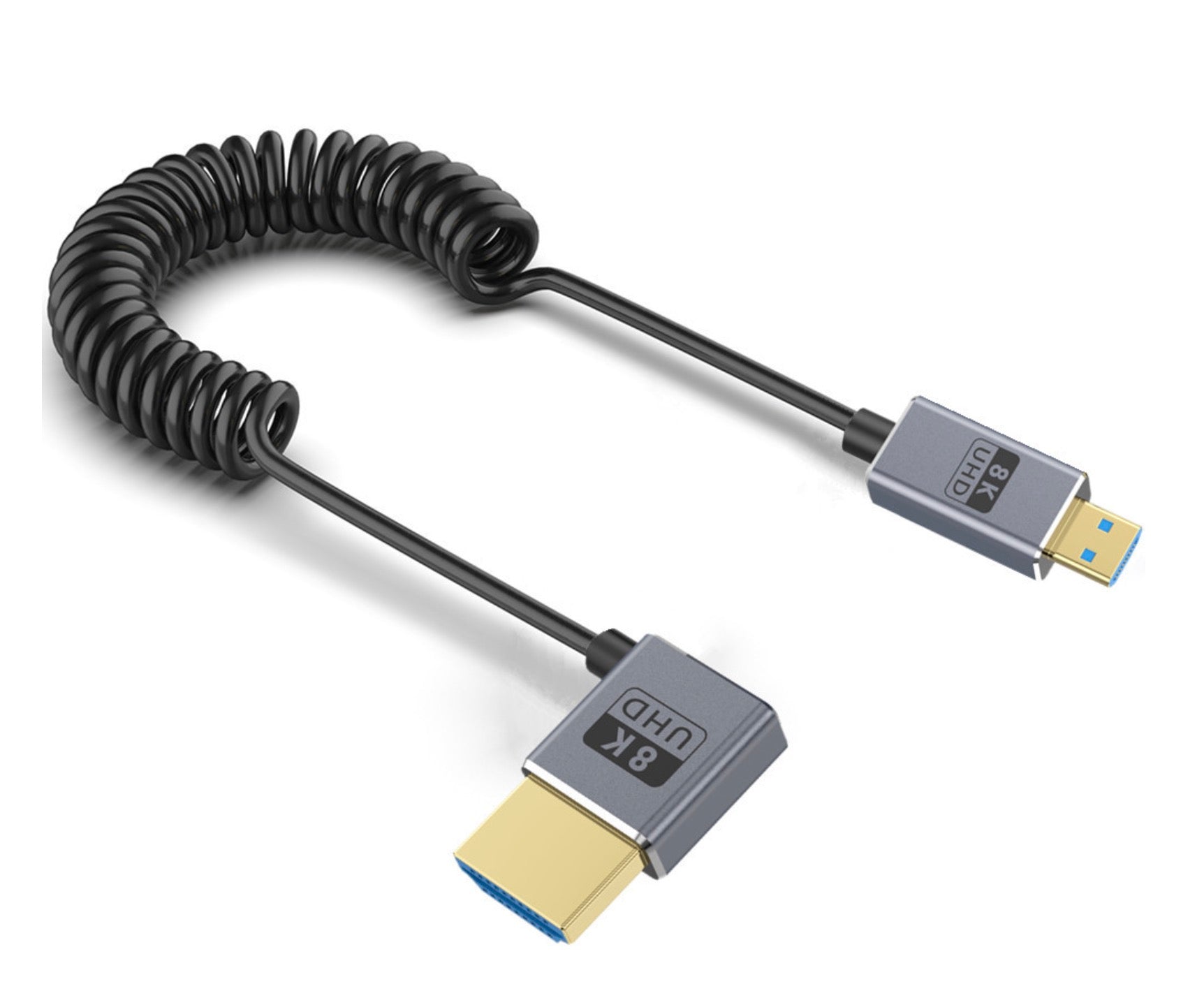 8K Micro HDMI to HDMI angled cable