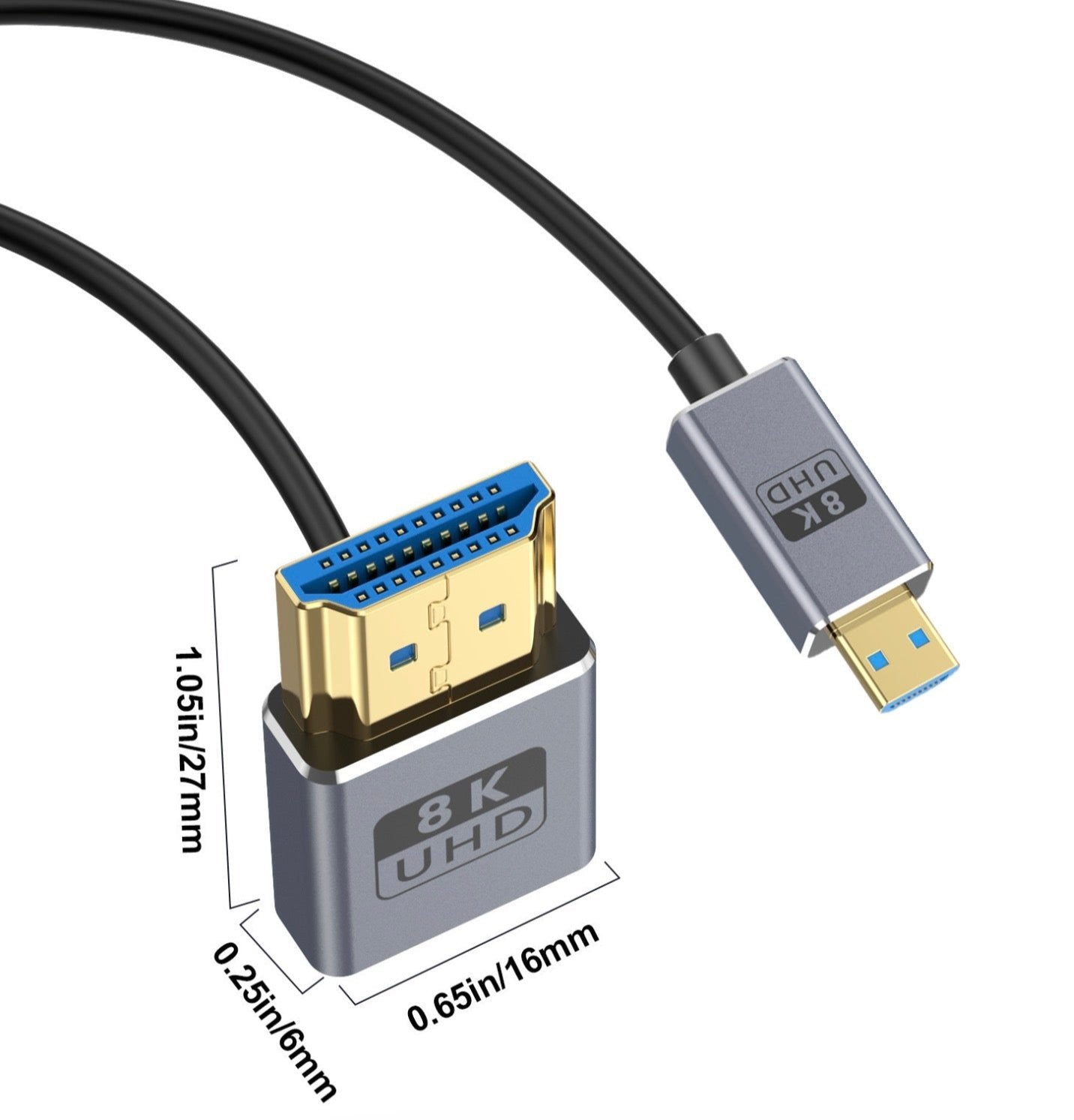 Ultra high speed HDMI 2.1 micro HDMI cable