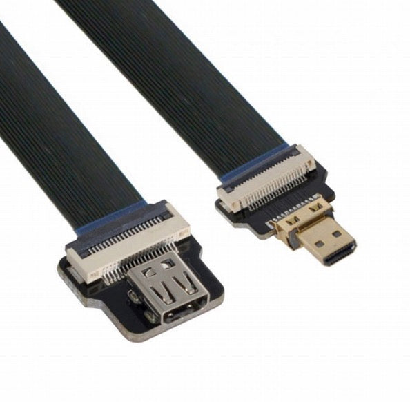 Micro HDMI male to Micro HDMI female flat FPV extension cable