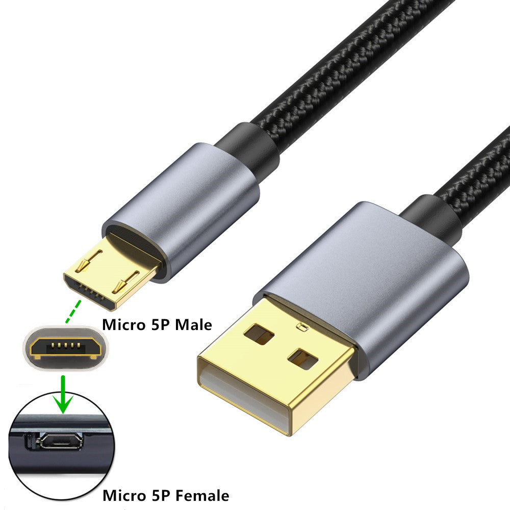 Micro USB fast charging data cable for phones and tablets