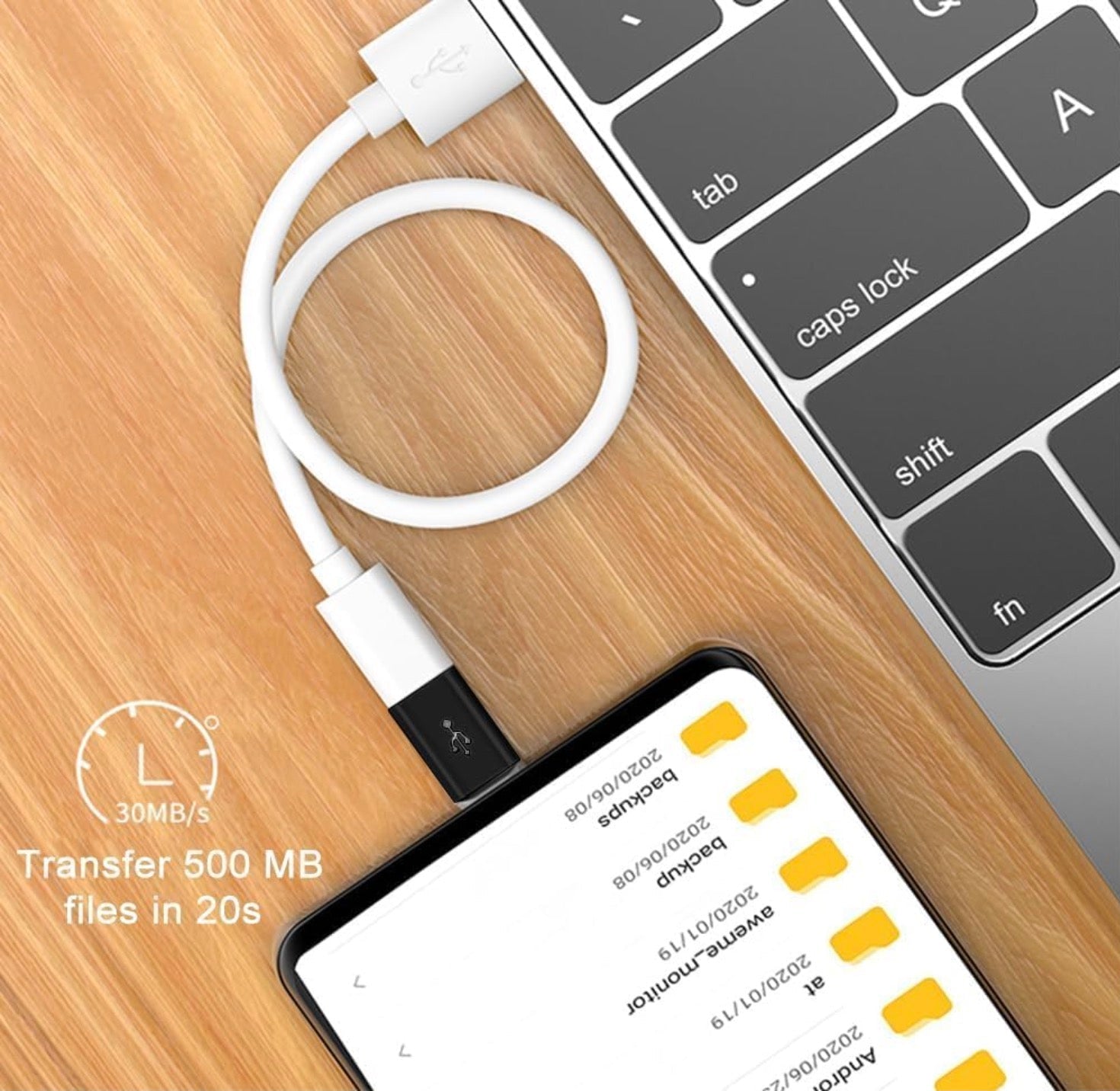 Micro USB female to USB-C male adapter converter for charging and data extension