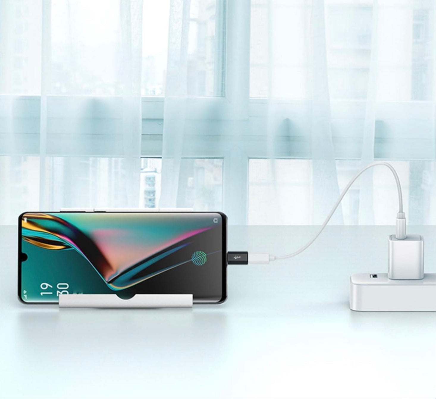 Micro USB female to USB-C male adapter converter for charging and data extension