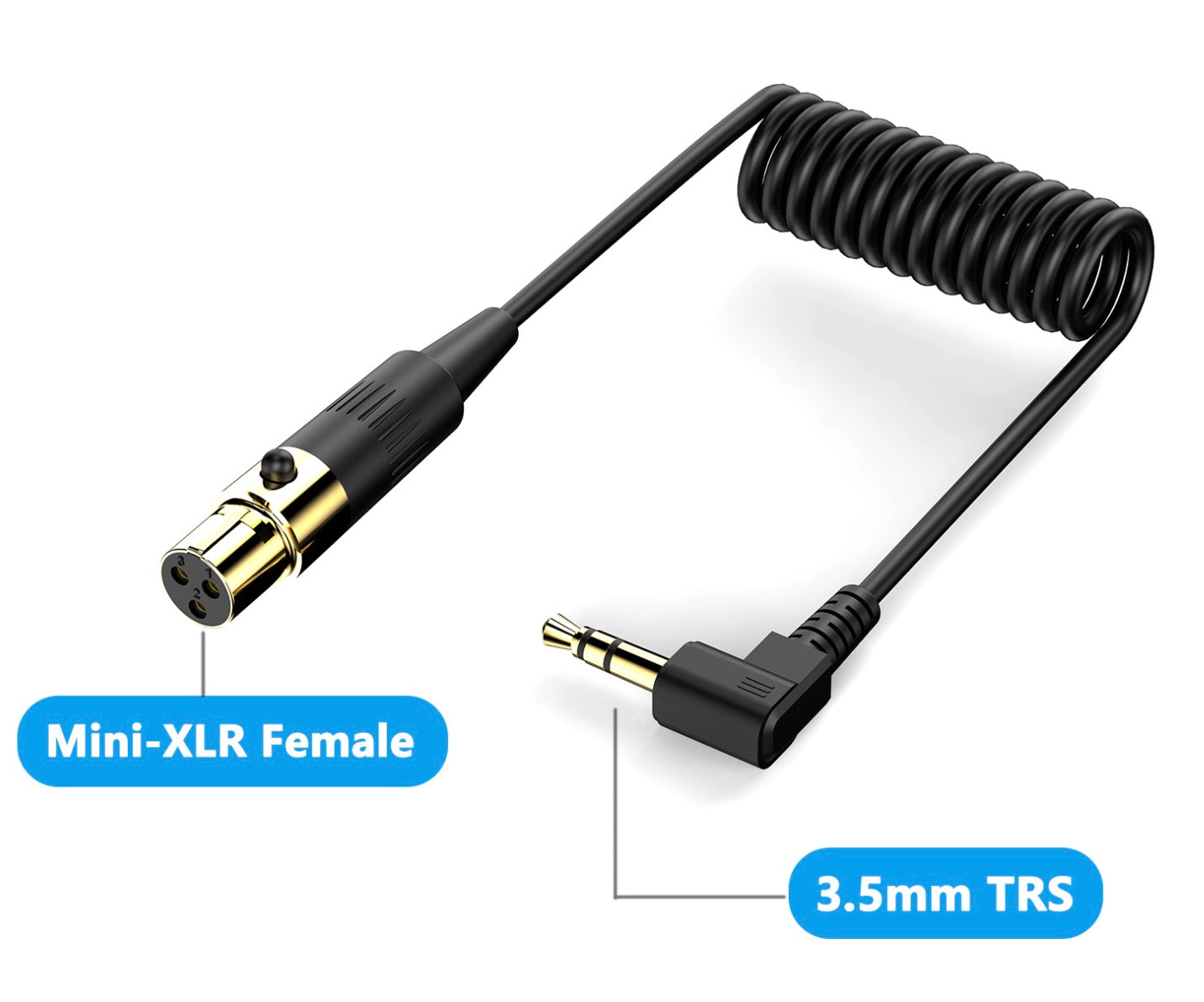 Mini XLR to 3.5mm audio adapter cable black