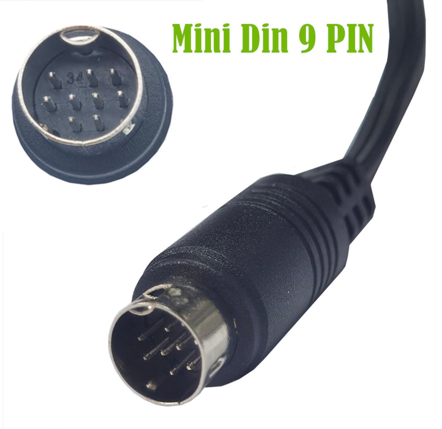 9-pin Mini DIN male to male cable for media centre receivers