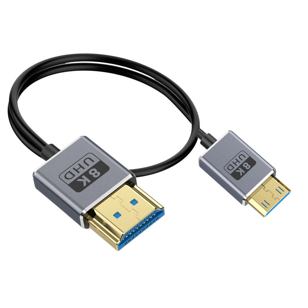 Mini HDMI to HDMI 2.1 ultra slim coaxial cable