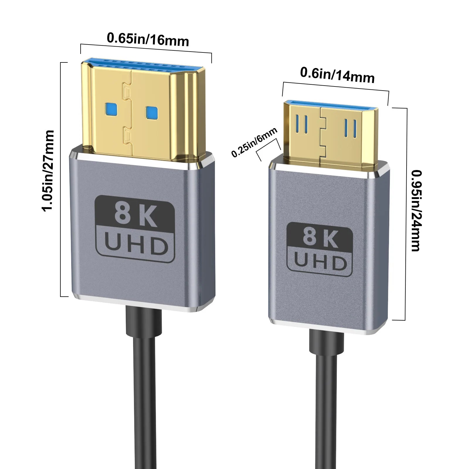 Extreme slim Mini HDMI to HDMI cable black