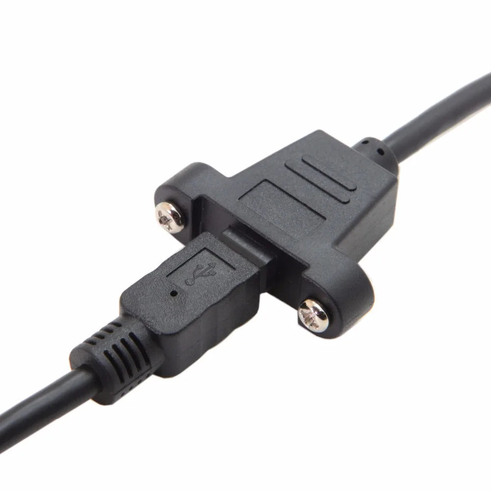 Mini USB panel mount female connector extension cable