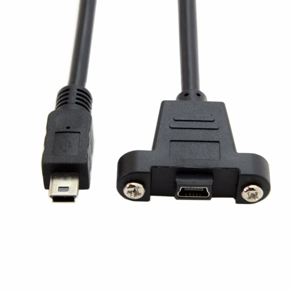 USB Mini B 5 pin panel mount extension lead