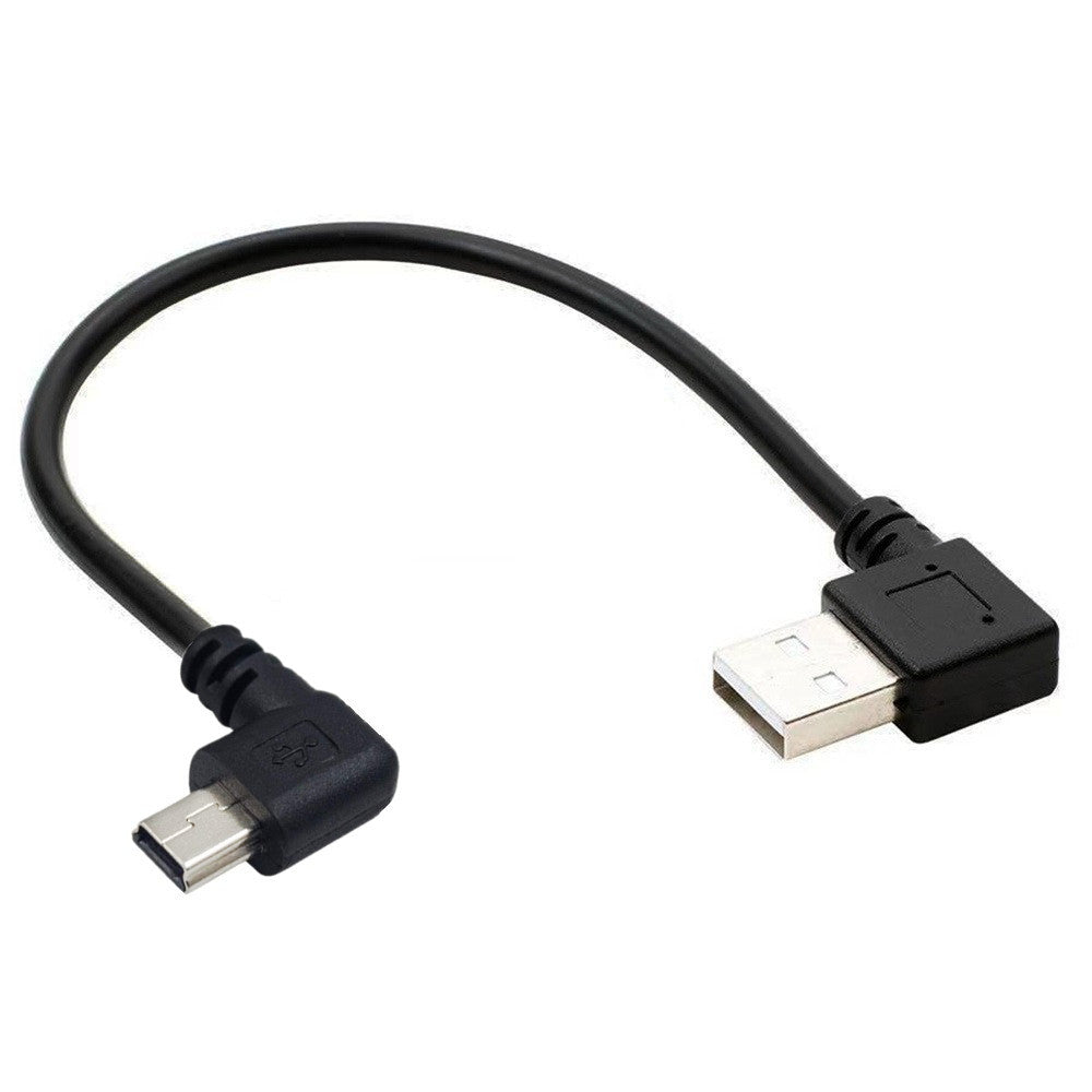 USB 2.0 Type A to Mini B Angled Data Sync & Charging Cable 0.25m