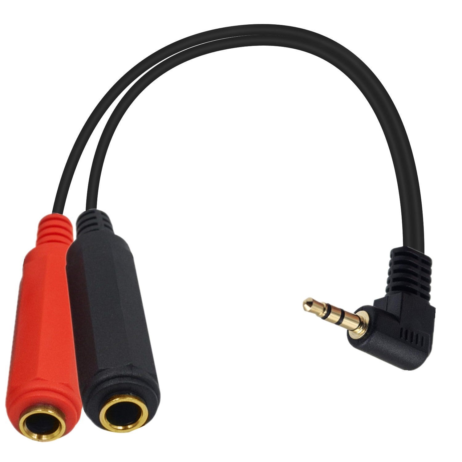 3.5mm Male to 2× 6.35mm Female Y Audio Splitter Cable