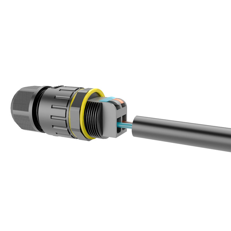 M20 2 Pin Waterproof Cable Connector – IP68 Quick Press Inline Coupler