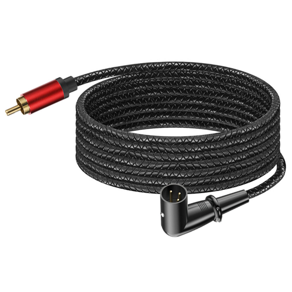 XLR Angled Male to RCA Male Adapter Cable – 3 Pin Stereo Audio Connector (0.3m, 2m, 3m, 5m)