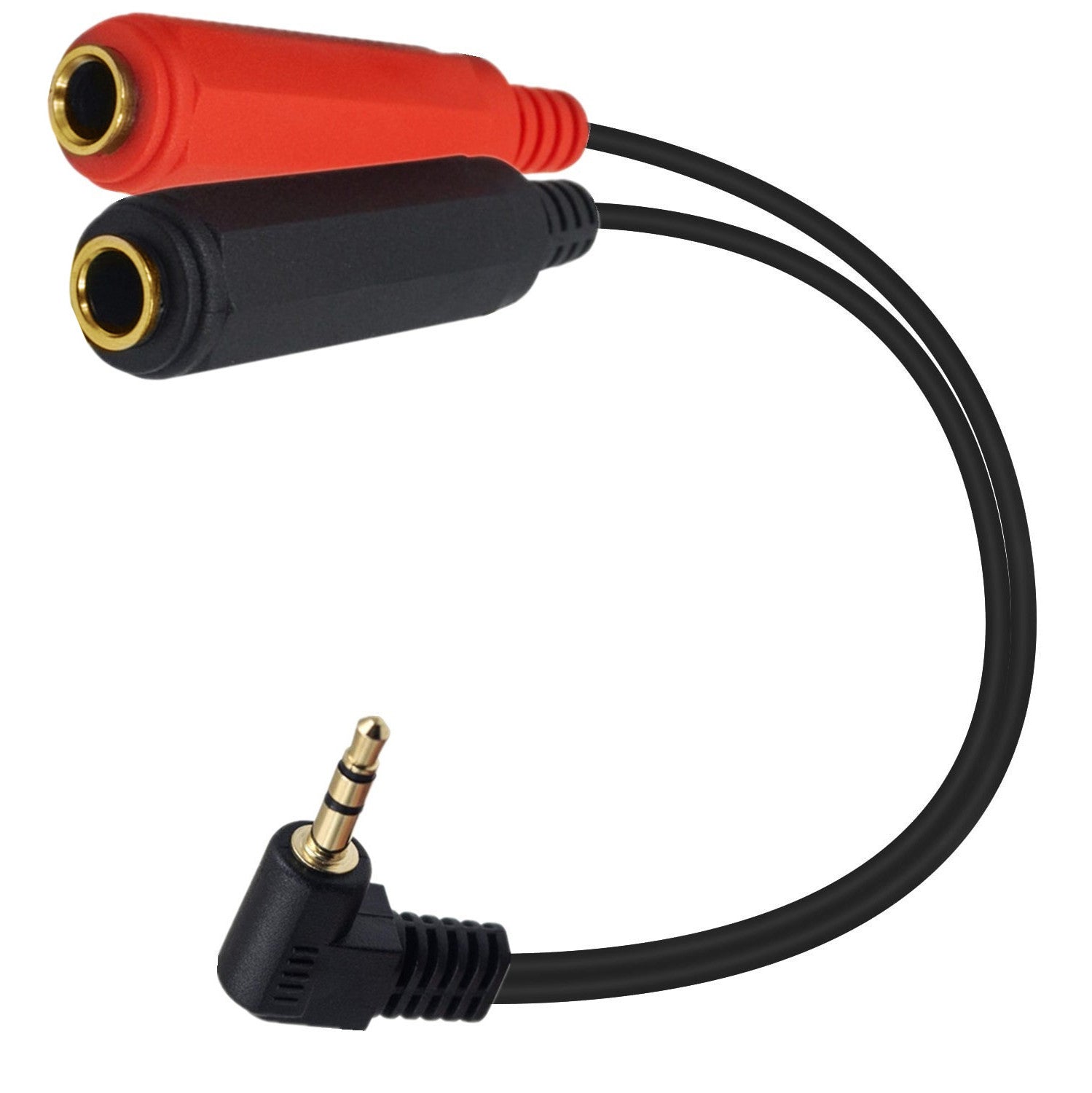 3.5mm Male to 2× 6.35mm Female Y Audio Splitter Cable