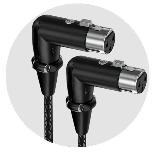 3 Pin XLR Female to Female Angled Microphone Cable – Balanced Shielded Audio Lead