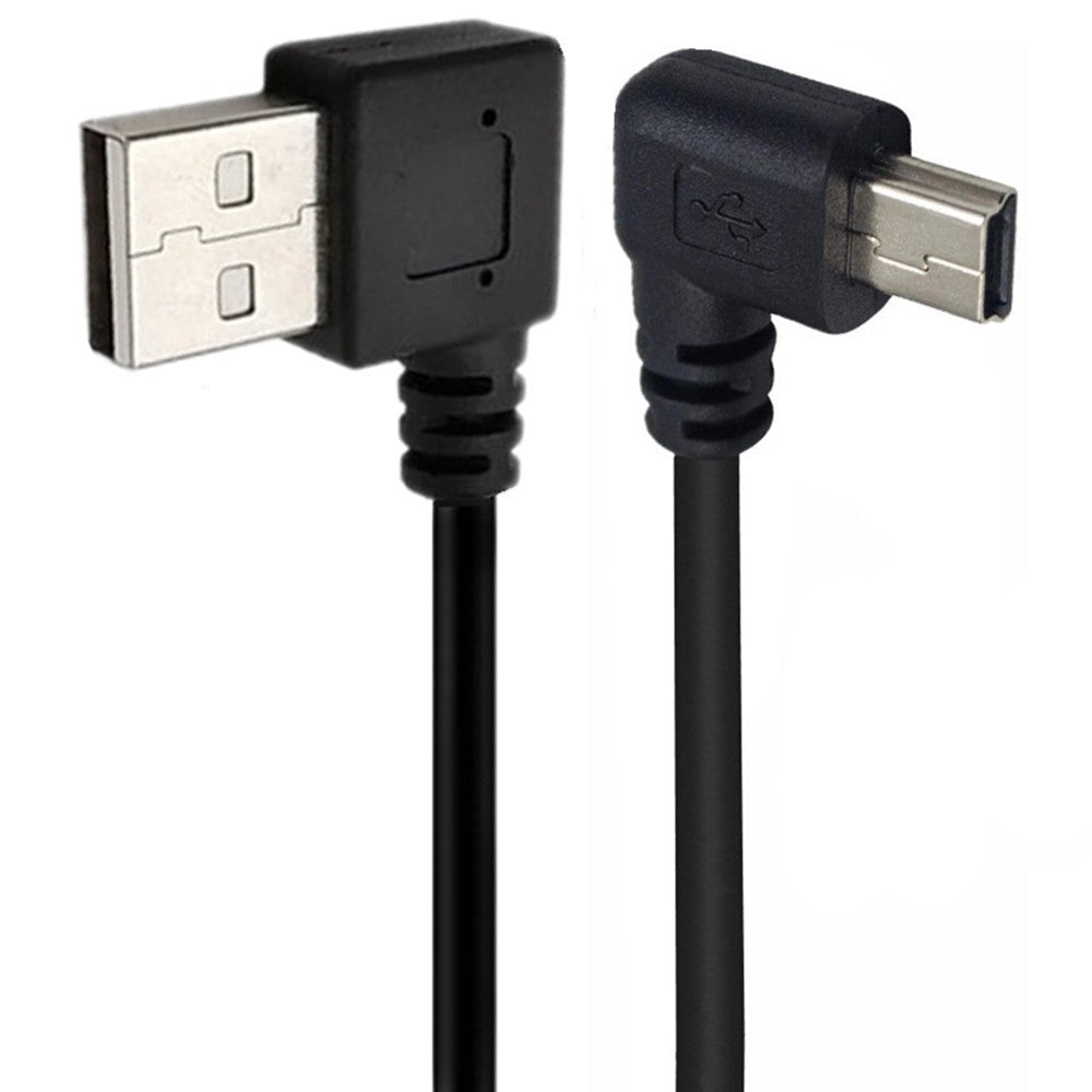 USB 2.0 Type A to Mini B Angled Data Sync & Charging Cable 0.25m