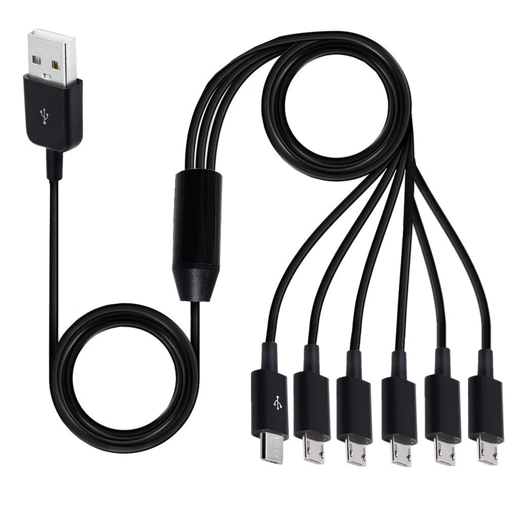 USB 2.0 A Type to 6 x Micro USB Data Charge Y Cable 1.5m