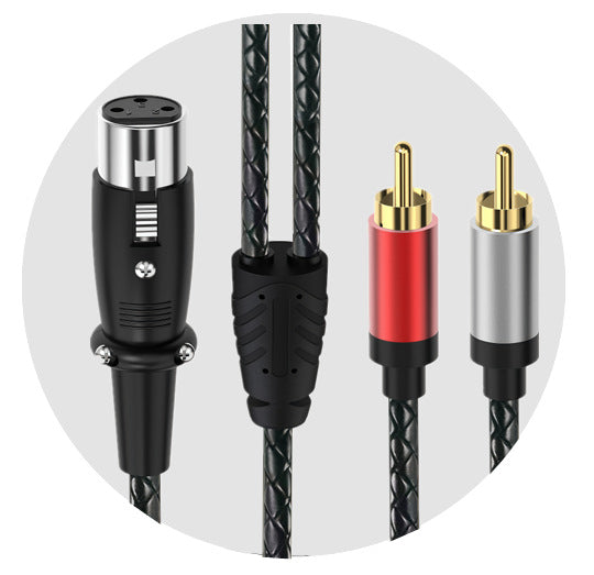 XLR Female to Dual RCA Male Y Splitter Cable – 3 Pin XLR to 2 RCA Stereo Audio Adapter